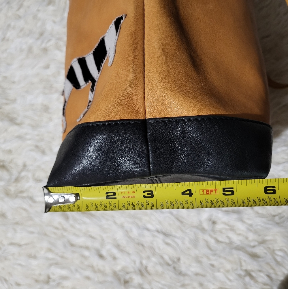 GILLI ViadellaSpigas Leather Tote Bag with Animal Print - Made in Italy - Picture 16 of 16